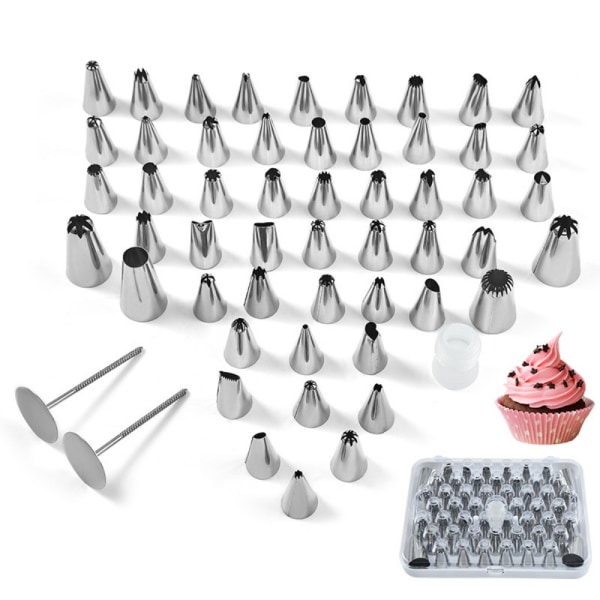 52 st Piping Tips Set Rostfritt stål Frosting Tips Tårta 52 pcs