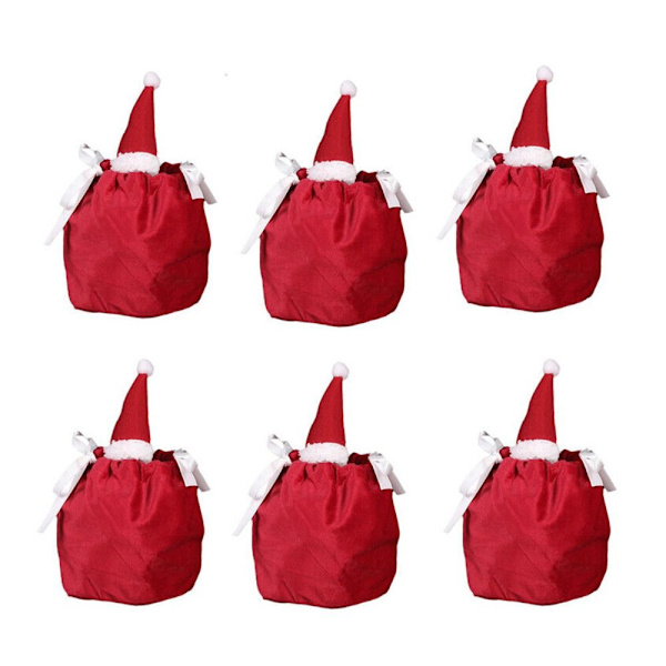 Julgodispåsar Draw String Godispåsar 6ST 6ST 6pcs