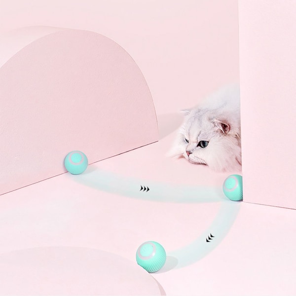 Elektrisk automatisk rullende smart kattelegetøj pink
