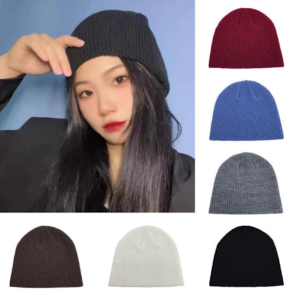 Beanie Hat Strikket Hue SORT Black