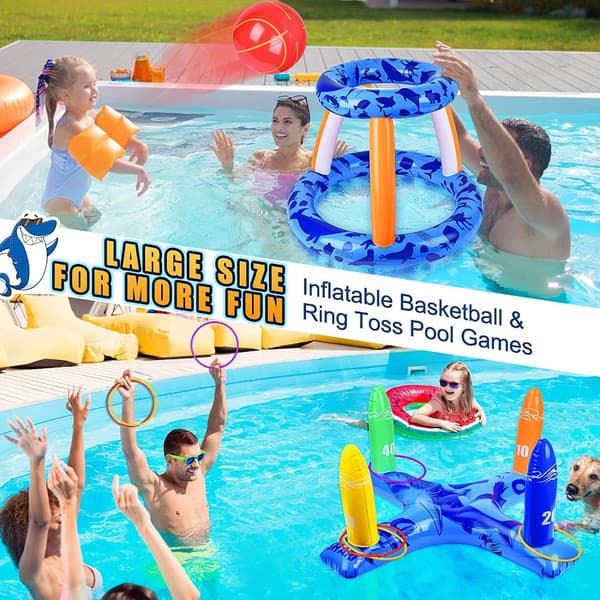 Oppustelig Ringkast Spil Flydende Pool Legetøj SÆT-1 Set-1