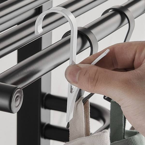 4 stk Hanger Clips Oppbevaringsstativ HVIT white