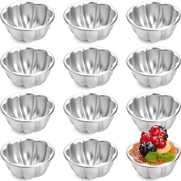 12 kpl Munatorttumuotit Alumiiniseoksesta molds Molds molds silver