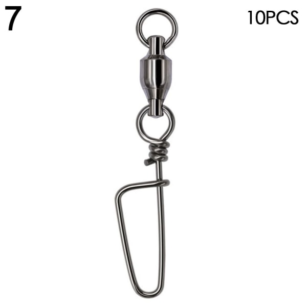 10 stk Fishing Snap Connector med Pin Rolling Swivel 7 7 7