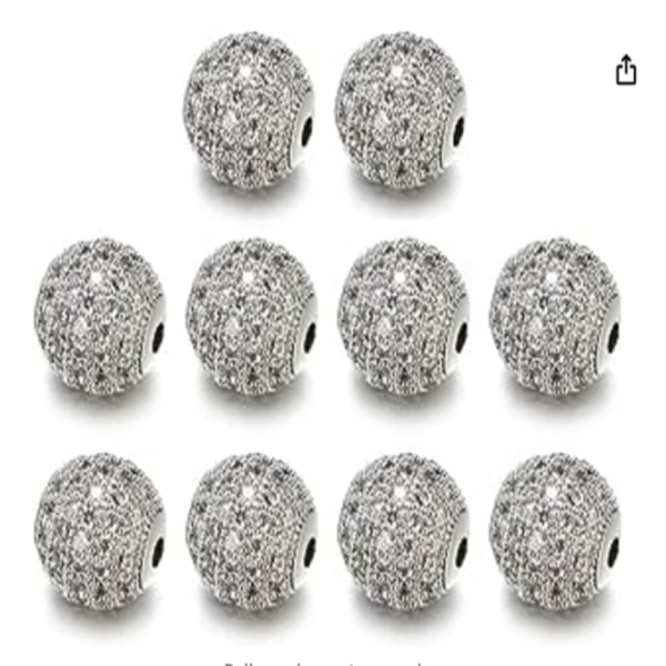 Hvide Zircon Cubic Beads Rondelle Spacer Beads Rhinestone
