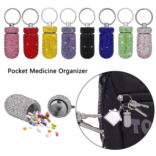 Pill Container Pocket Medicin Organizer BLÅ Blue