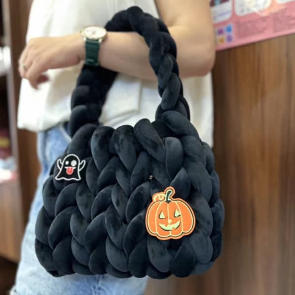 Knit Tote Bag Hollow Out Handbag E E E