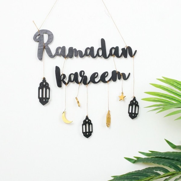 Eid Mubarak Ramadan Kareen Hengende Alfabet Anheng GULL gold