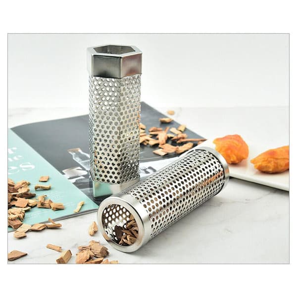 Rustfritt stål mesh røkt krydderrør 15.4CMHEXAGON HEXAGON 15.4cmHexagon