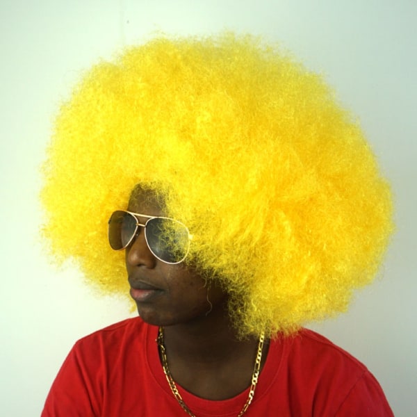 Afro Curly Wig Joker Hårtrekk SVART black