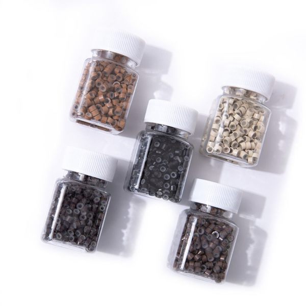 500STK Hårperler Micro Links Ringe MØRKEBRUN Dark Brown
