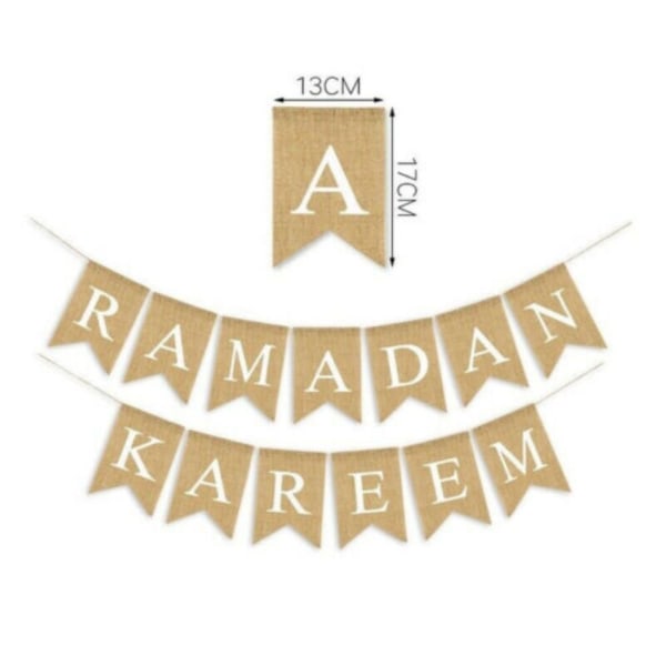 Ramadan Kareem Ornament Eid Mubarak Linne Banner