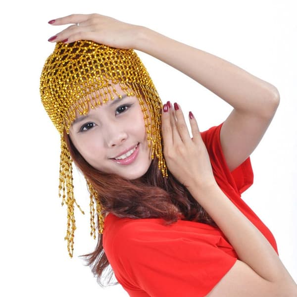 Magedanslue Beaded Hode Cap GULL GULL Gold