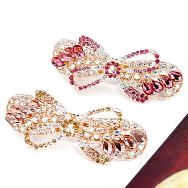 Crystal Bowknot Hair Clips Hair Barrettes MULTICOLOR Multicolor