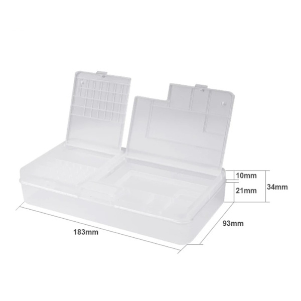 Flip Storage Box Matkapuhelimen korjaussäilytyslaatikko läpinäkyvä