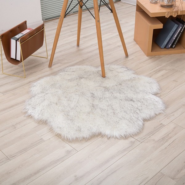 Plys tæppe imiteret pels tæpper GRÅ 45CM Grey 45cm
