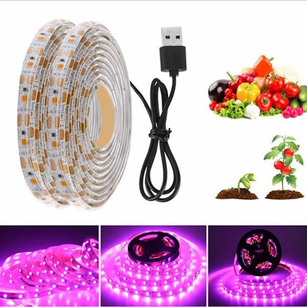 LED Grow Light Full Spectrum LED Strip VANDTÆT 1M Waterproof 1m