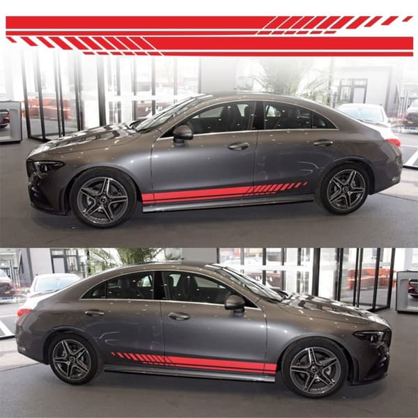 1Pari autotarra Auto Side Stripe RAINBOW Rainbow