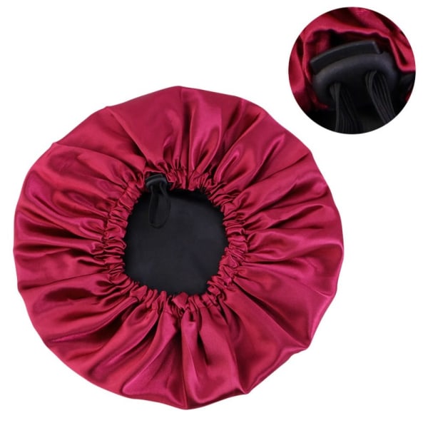 Satin Cap Rund Huvudbonad BURGUNDY Burgundy