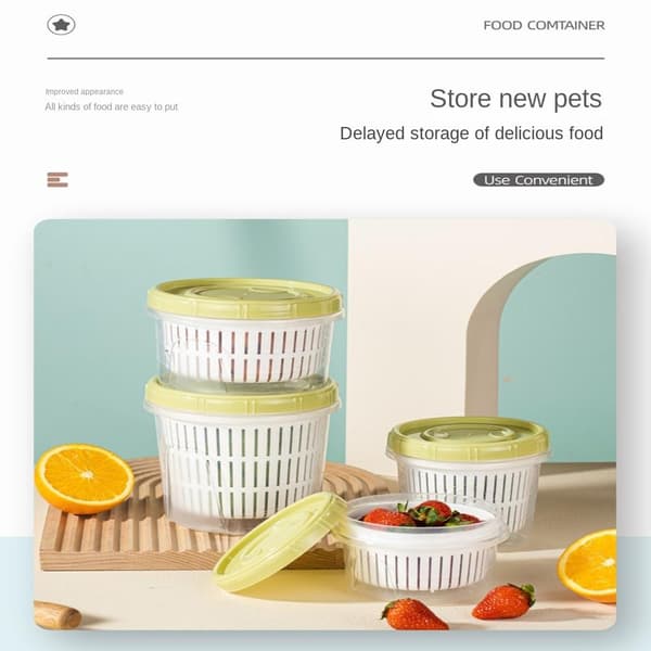 2Pack Fresh Conservation Box Dräneringslåda Mat Förseglad förvaringslåda