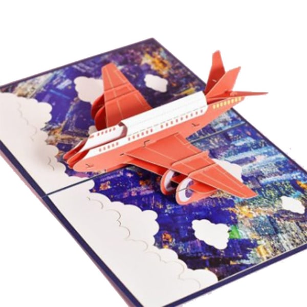 Flygplan handgjorda 3D-kort gratulationskort tackkort