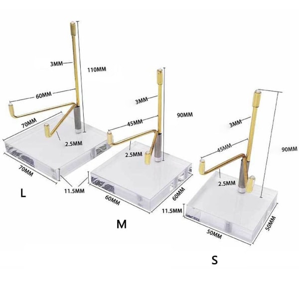 Krystalkuglebase glaskugleholder GOLD L Gold L