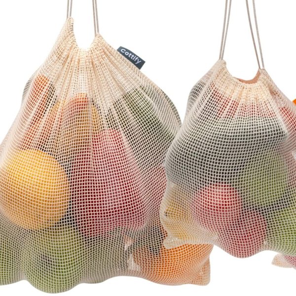 2kpl Hedelmäkauppalaukut Mesh säilytyspussi XL XL