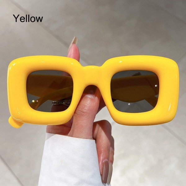 Y2K Solglasögon Fyrkantiga Solglasögon GUL GUL Yellow