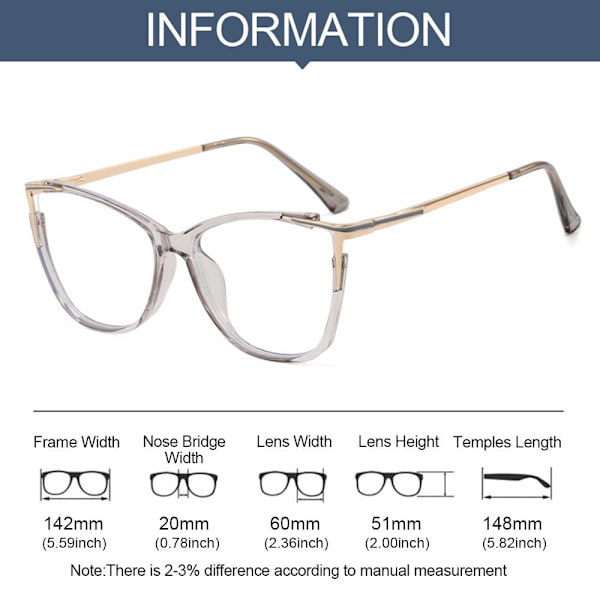 Anti-Blue Light Glasses Neliömäiset silmälasit 3 3 3