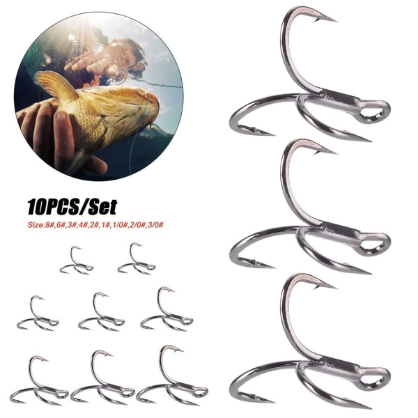 10 kpl / set Fishhoks High Carbon Steel 8 8 8