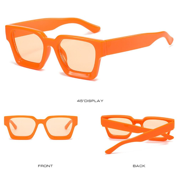 Tjocka fyrkantiga solglasögon rektangelskärmar ORANGE-ORANGE Orange-Orange