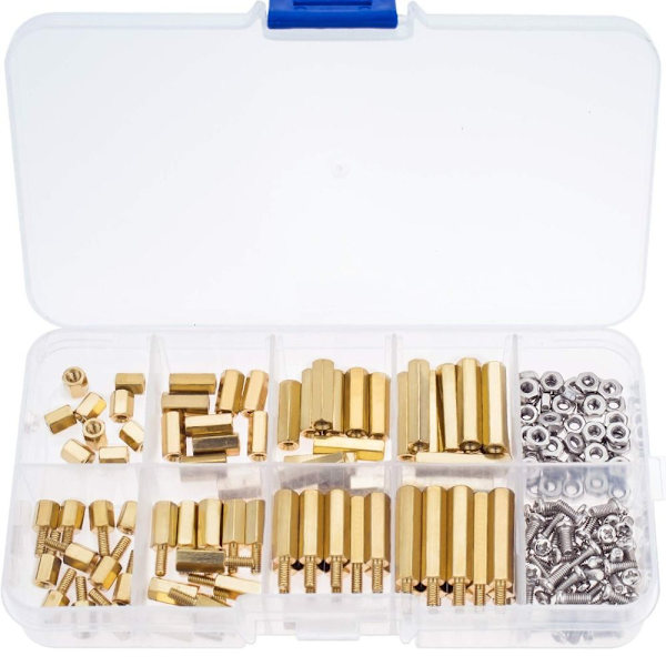 180 st Hex Mässing Spacer Sortiment Kit Standoff skruvmutter