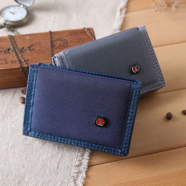 Lerretslommebok Tri-Fold Myntpung LYS GRÅ light grey