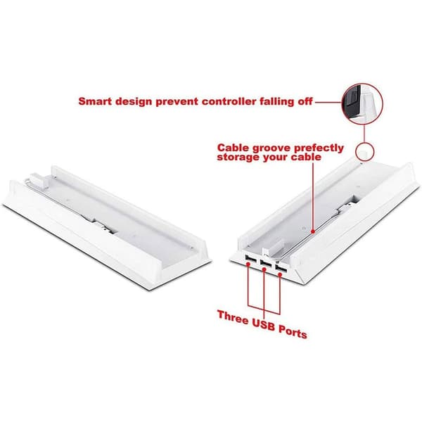 Spillkonsoll Dock vertikalt stativ HVIT white