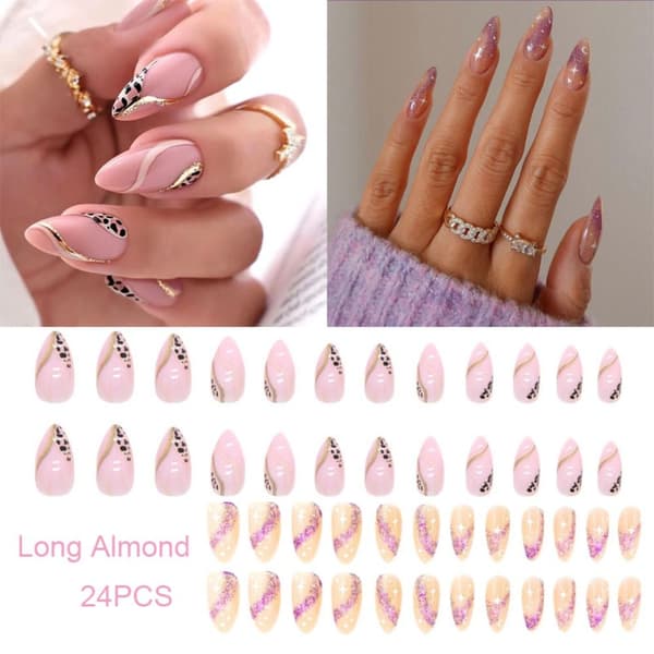 False Nails Long Almond 1 1 1