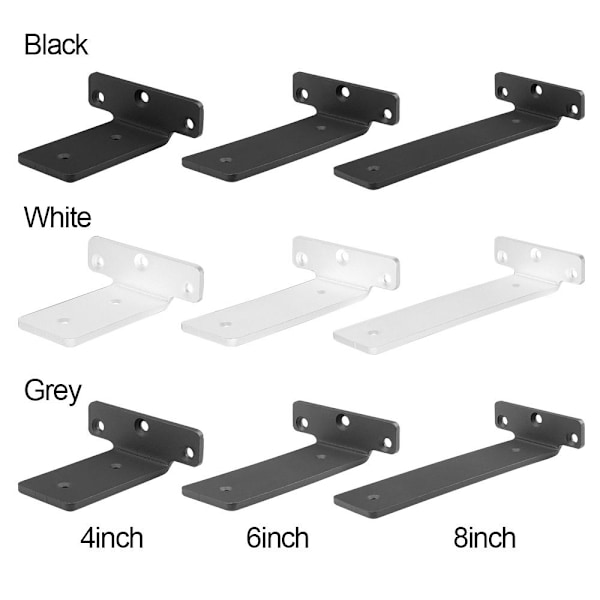 Høyre vinkelbrakett Skrivebordshylle SVART 8TOM black 8inch