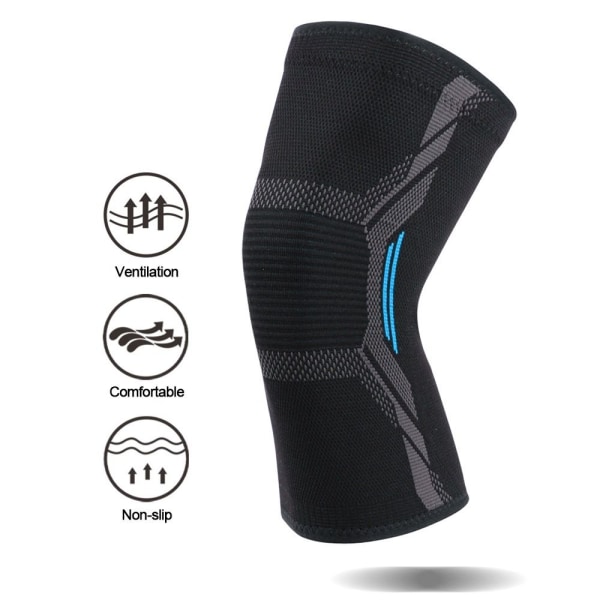 Sportsknebeskyttere Kompresjonsknestøtte SVART&BLÅ XLKNEPAD Black&Blue XLKnee Pad-Knee Pad