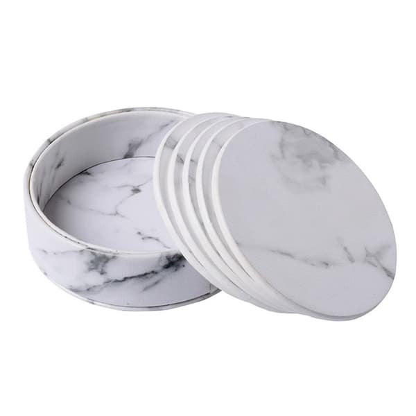 Cup Mat Pad Set Marble Texture Cup Mat MUSTA black