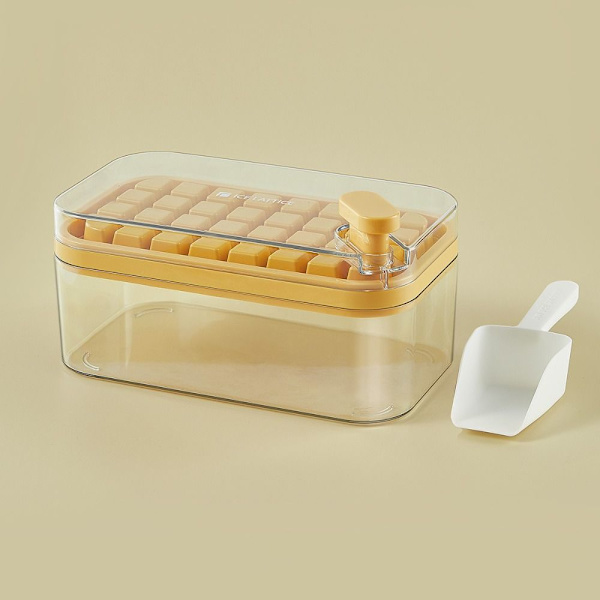 Ice Cube bricka Mould GUL ENKELLAGER ENLAGER Yellow Single layer-Single layer