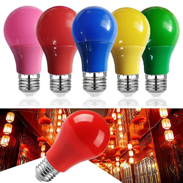 LED-pære A60 Lampe RØD E27 E27 Red E27-E27