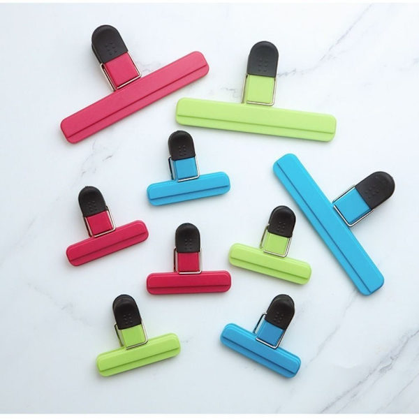 2/4 stk Plastpose Forseglingsclips Stor Chip Bag Clips SORT L Black L
