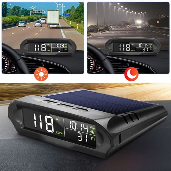 Solar HUD Display Head Up Display Bildekktrykkovervåking Black