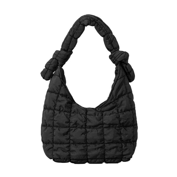 Quiltet mulepose til kvinder Clouds taske SORT Black