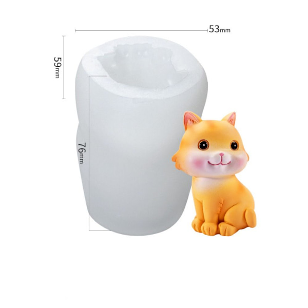 3D Cat Candle Form 3D Art voksform 3 3 3