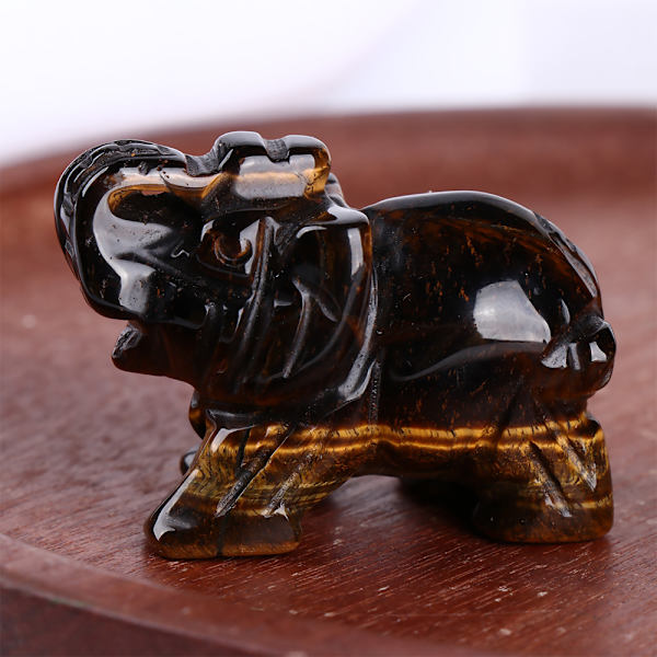 2" Crystal Elephant Healing Stone Figuuri RAUANHANKINEN KRISTALLI