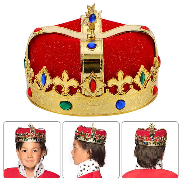 Crown Hat King Hat PUNAINEN Red