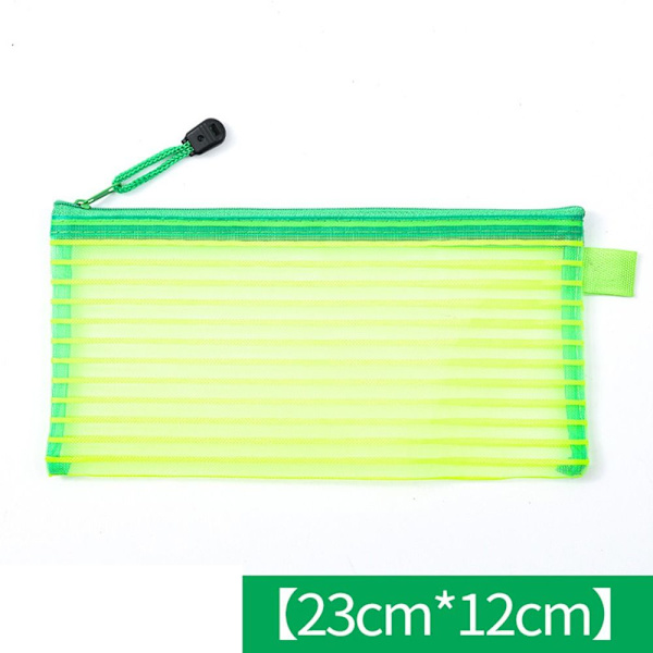20 STK Stripe File Bag Lynlås Opbevaringspose Mesh Lige