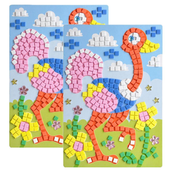 2ST 3D Mosaik Pussel ritleksaker STRUTS ostrich