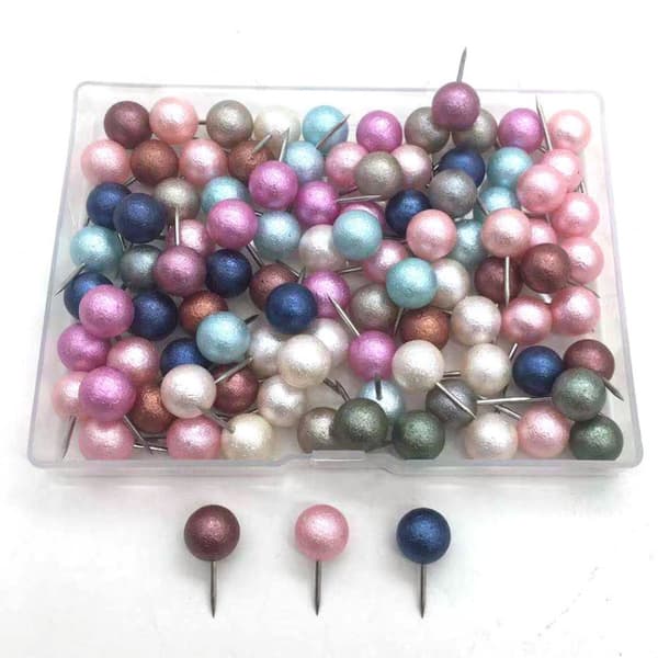 100 STK Push Pins Kort Tacks Dekorative Thumb Tacks