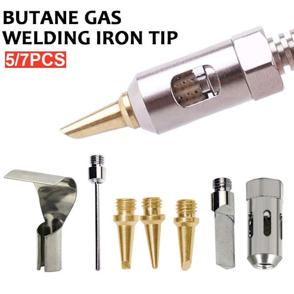 5/7 STK Gas Loddekolbe Hoved Butan Gas Loddekolbe Kit 7PCS